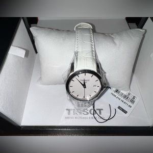 Tissot Women`s Couturier Lady White Leather Watch - T0352101601100